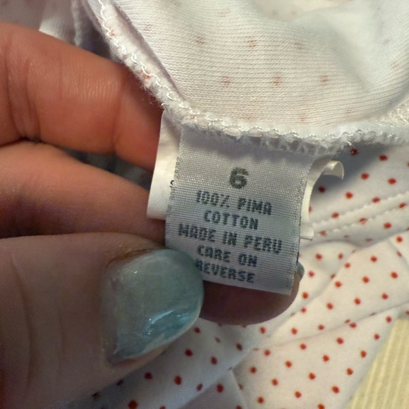 White and Red Ruffled Tiered Dress with Long Sleeves - Picture 4 of 7